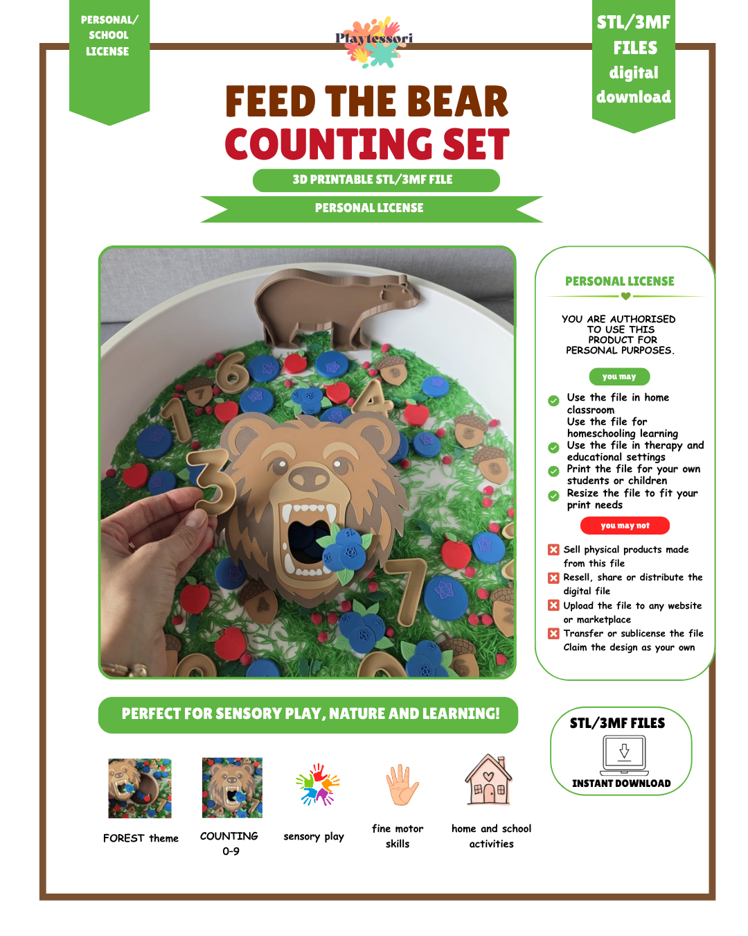 Feed the Bear STL Personal License: what you may and may not do