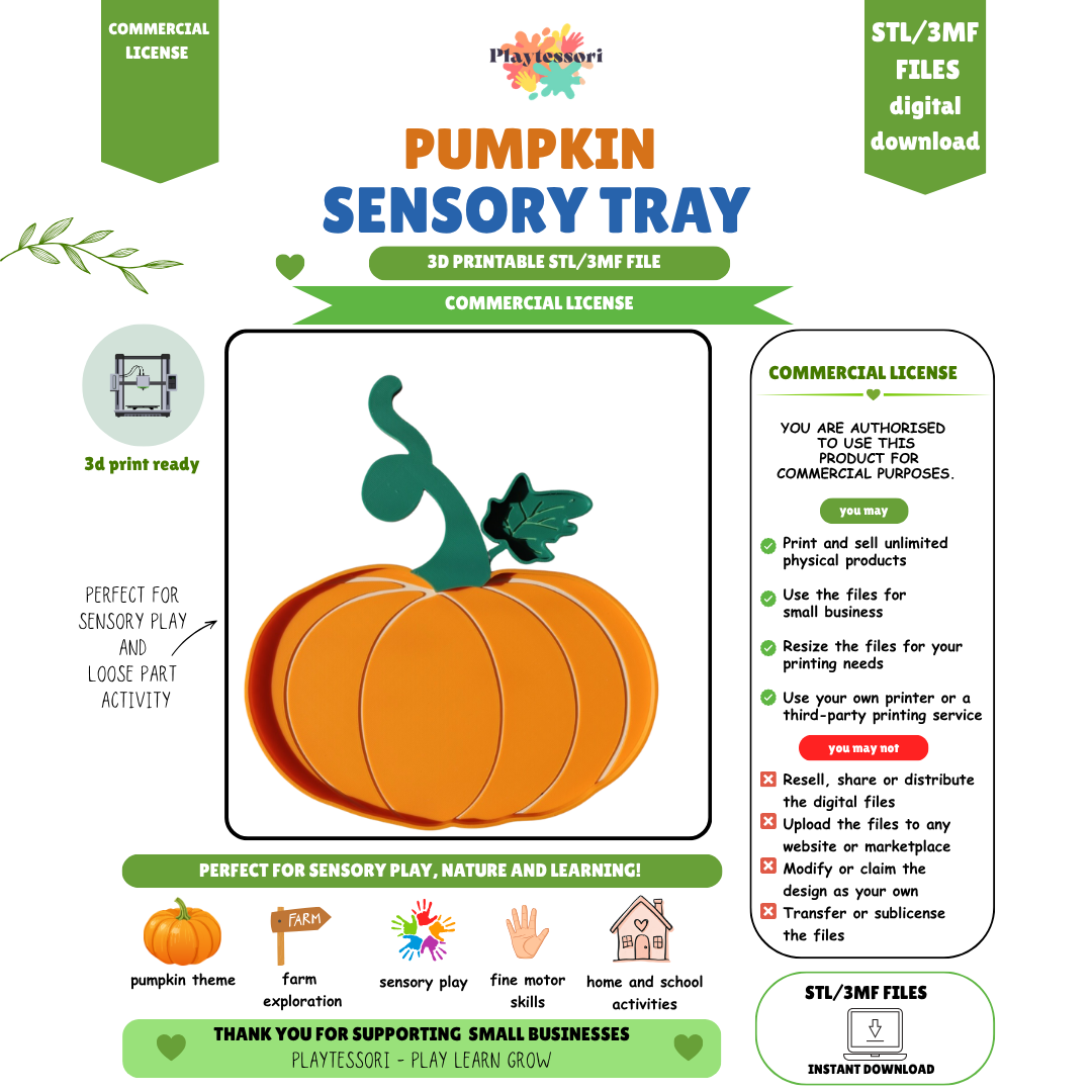 Pumpkin Sensory Tray STL