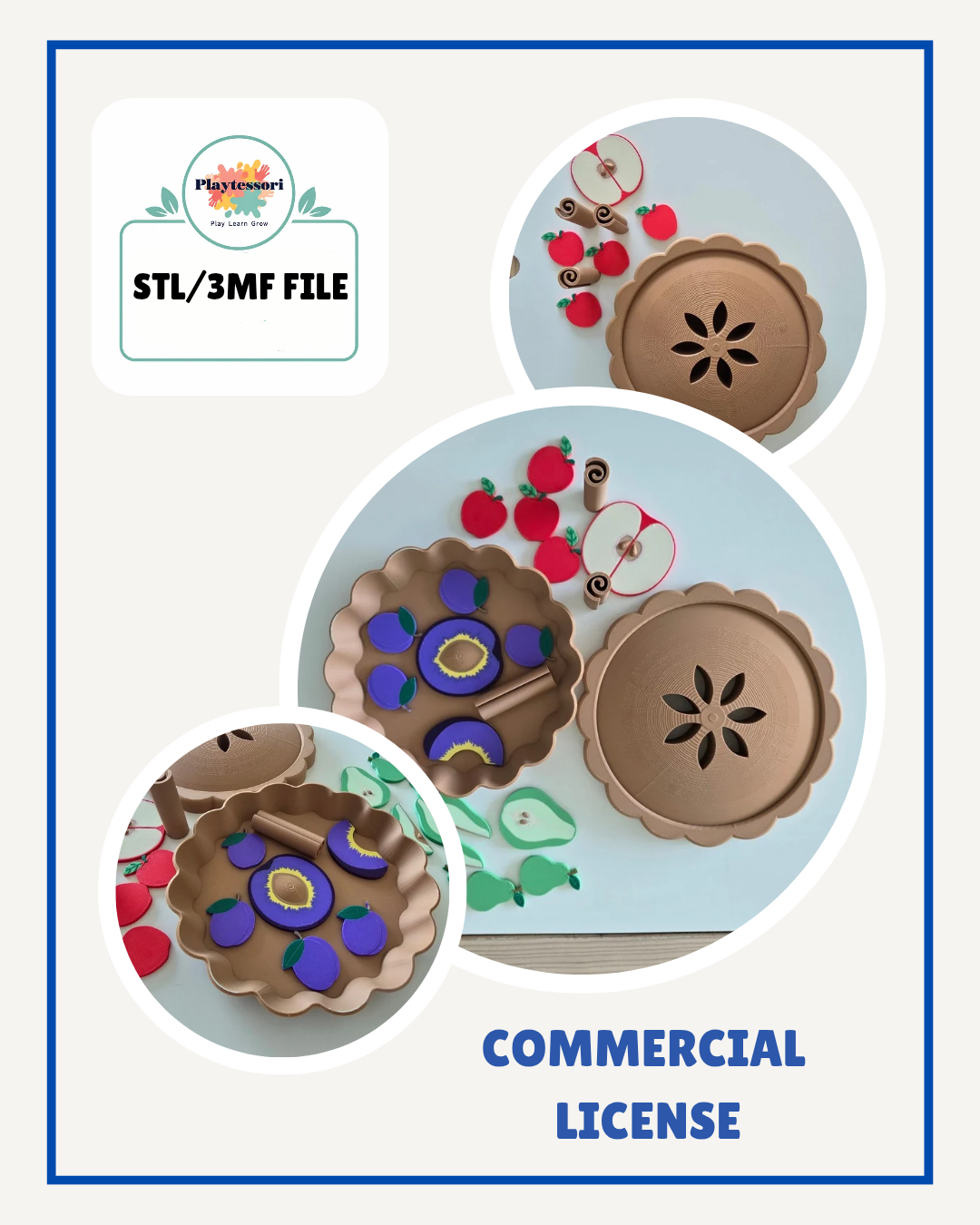 Fruit Pie Sensory Tray STL