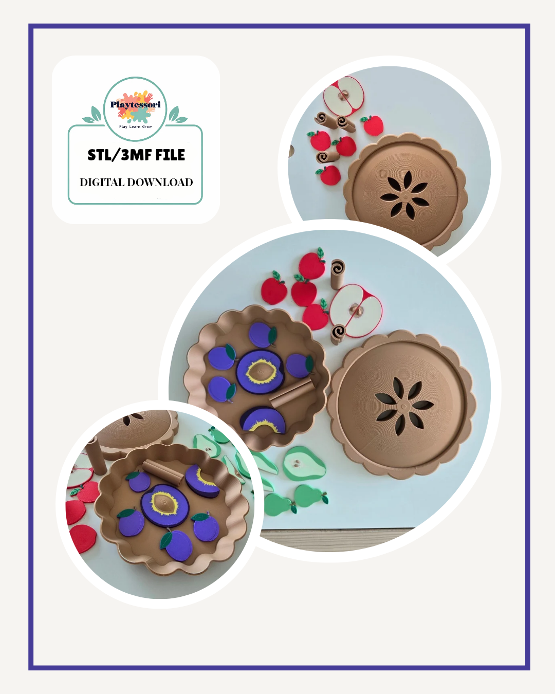 Fruit Pie Sensory Tray STL