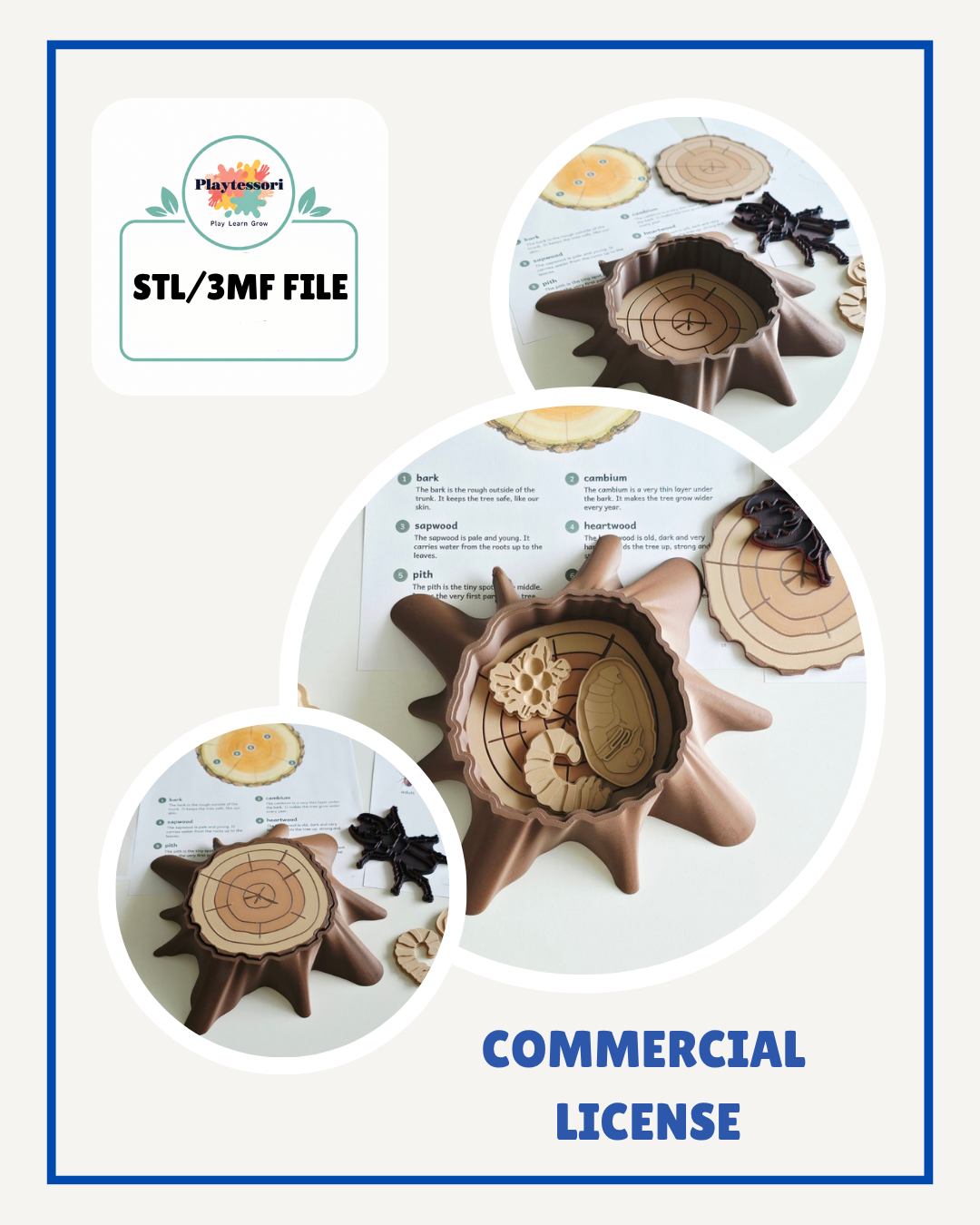 Tree Stump & Stag Beetle STL, Commercial License