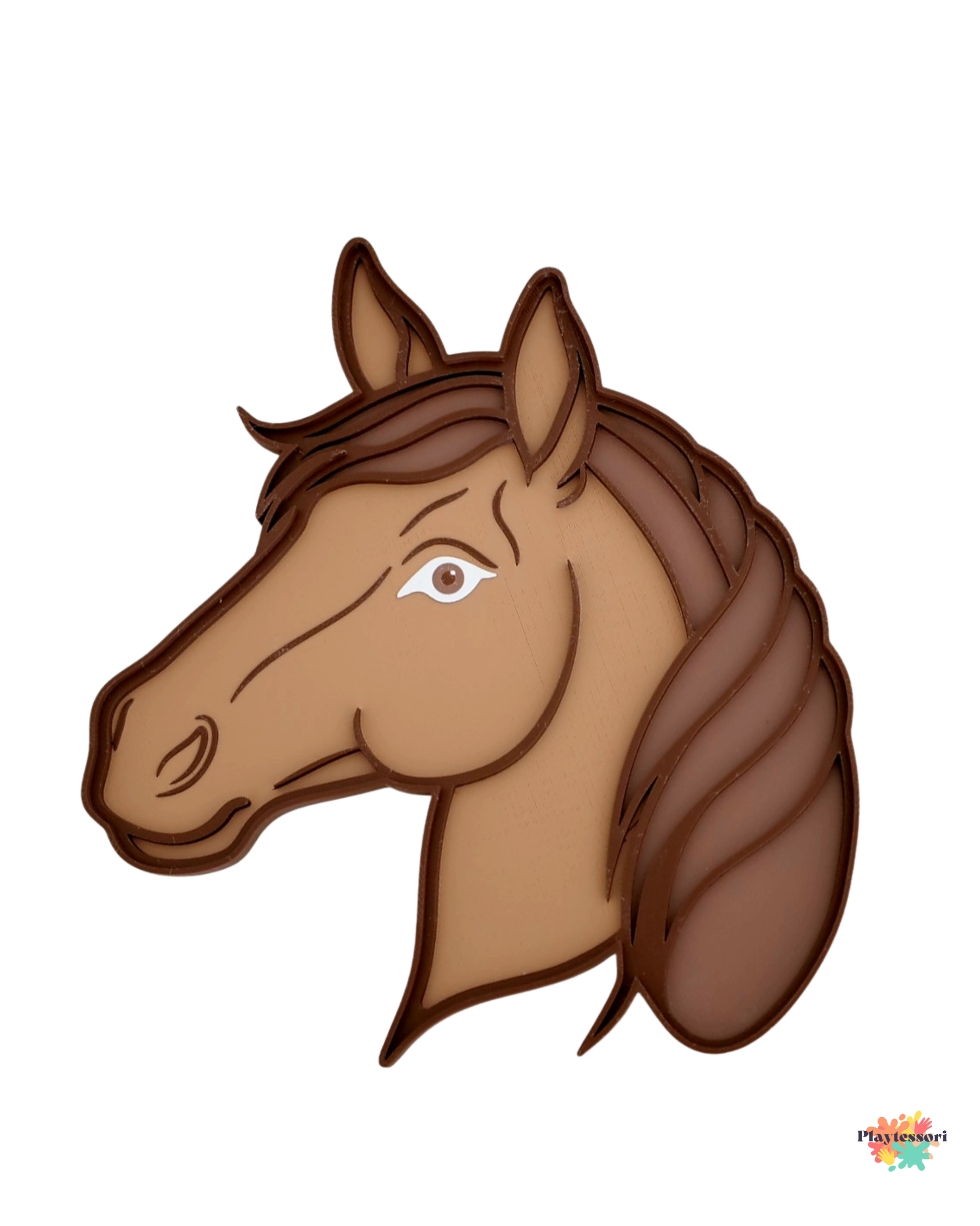 Horse-shaped sensory tray made from eco-friendly PLA for Montessori sensory play.