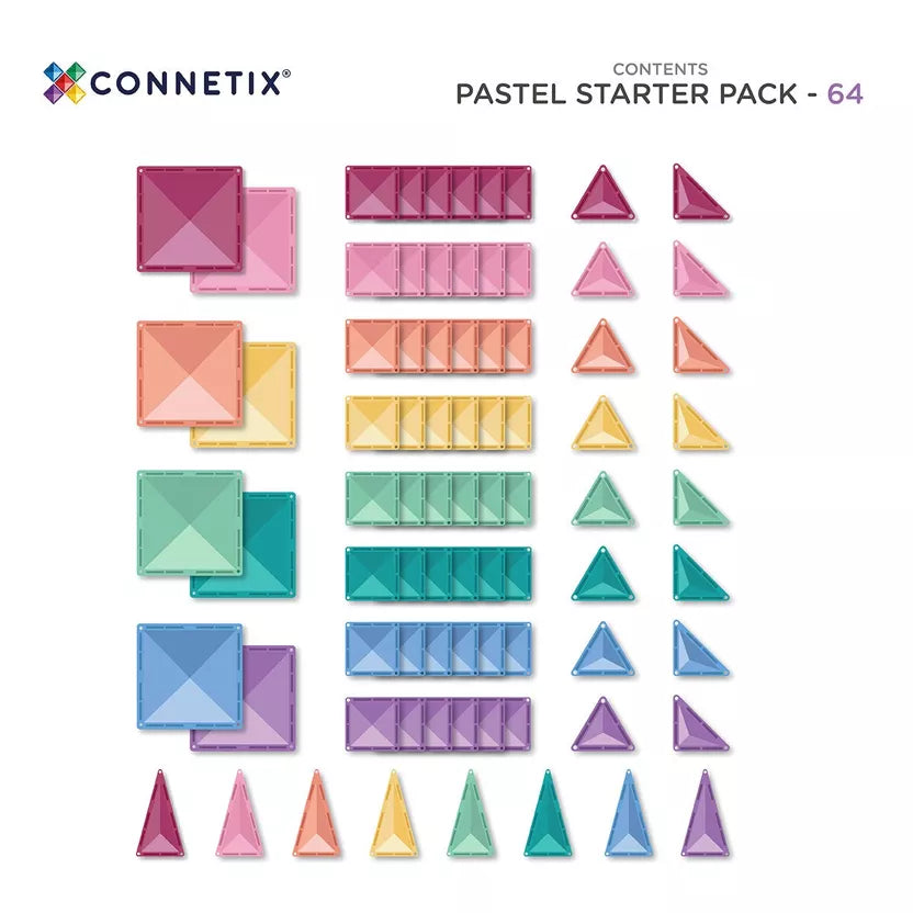 Pastel starter pack with geometric shapes by Connetix on a white background