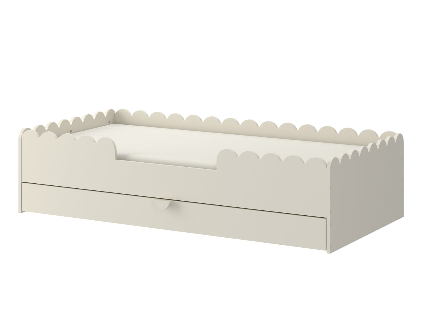 Montessori toddler bed 80x160 with removable front barriers and low floor design for independent access