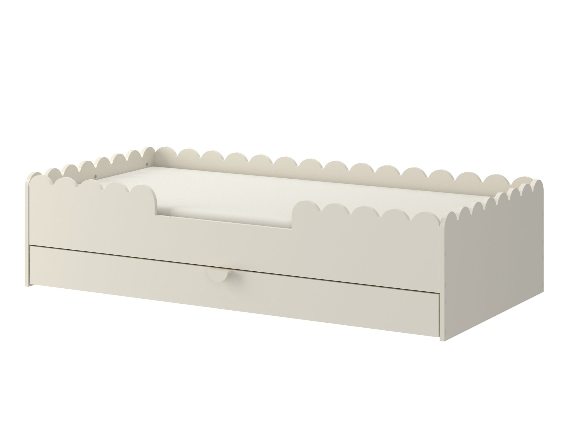 Montessori toddler bed 80x160 with removable front barriers and low floor design for independent access