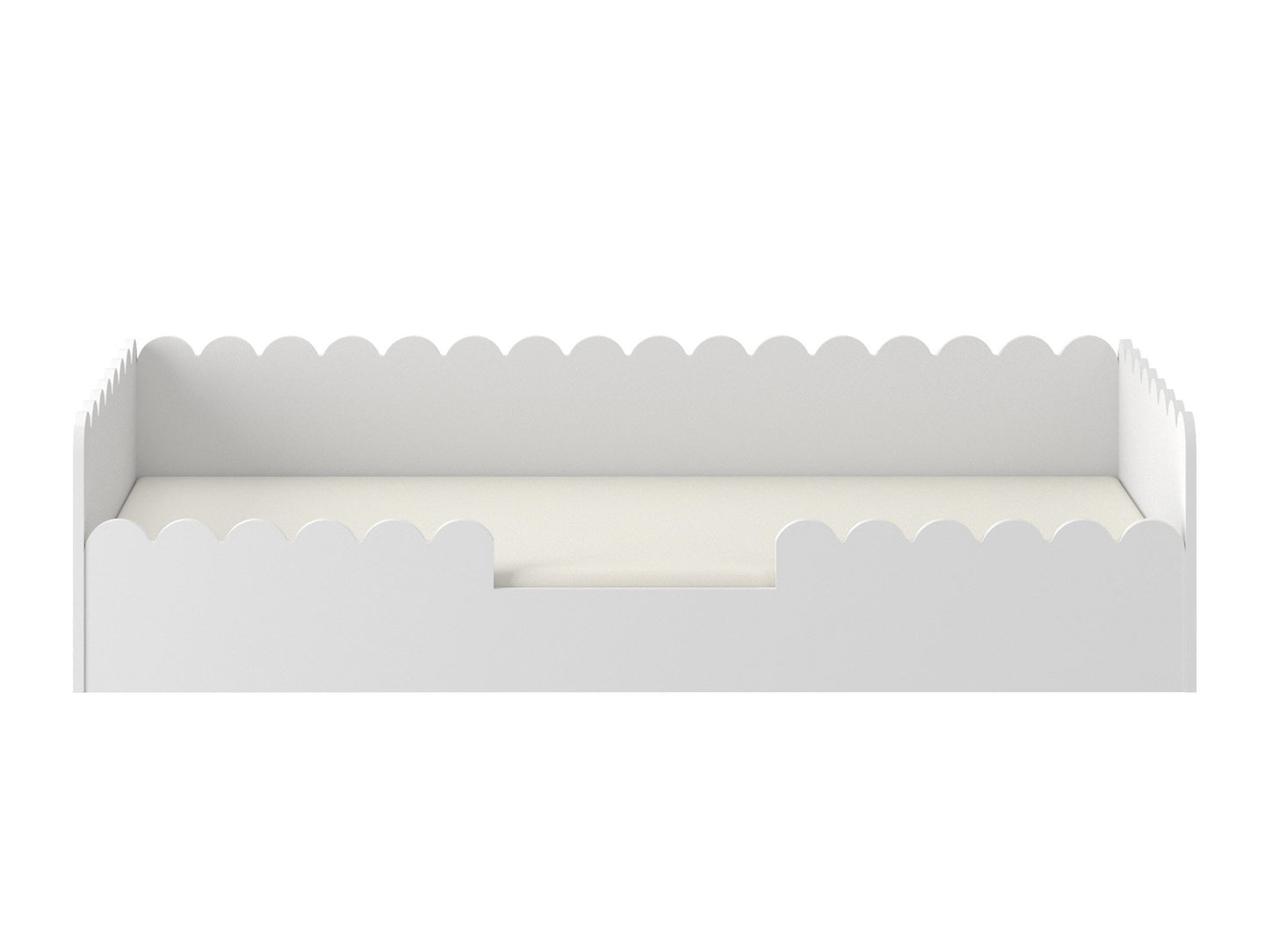 Montessori-inspired kids bedroom with low bed 80x160 and natural Scandinavian interior styling