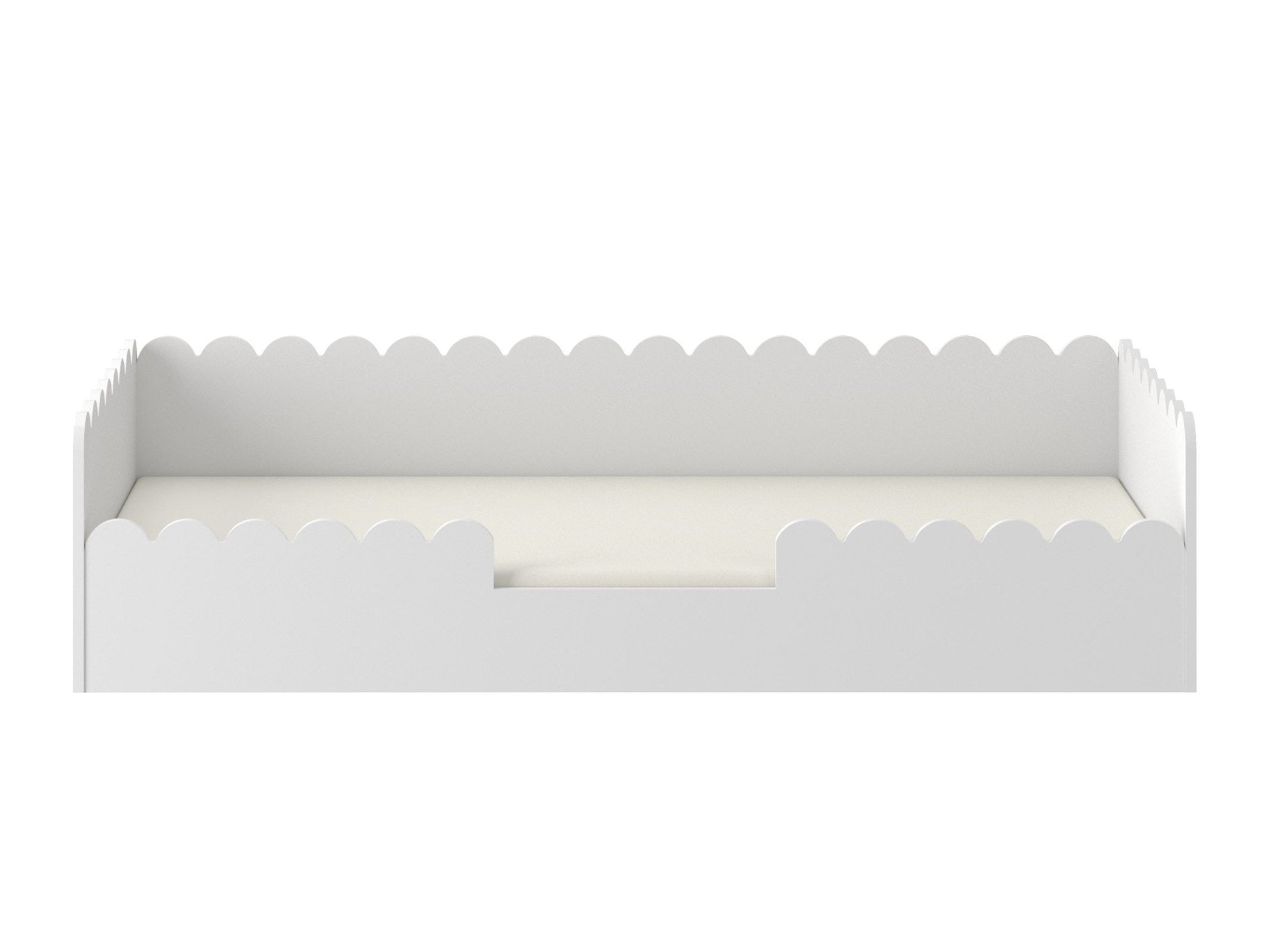 Montessori-inspired kids bedroom with low bed 80x160 and natural Scandinavian interior styling