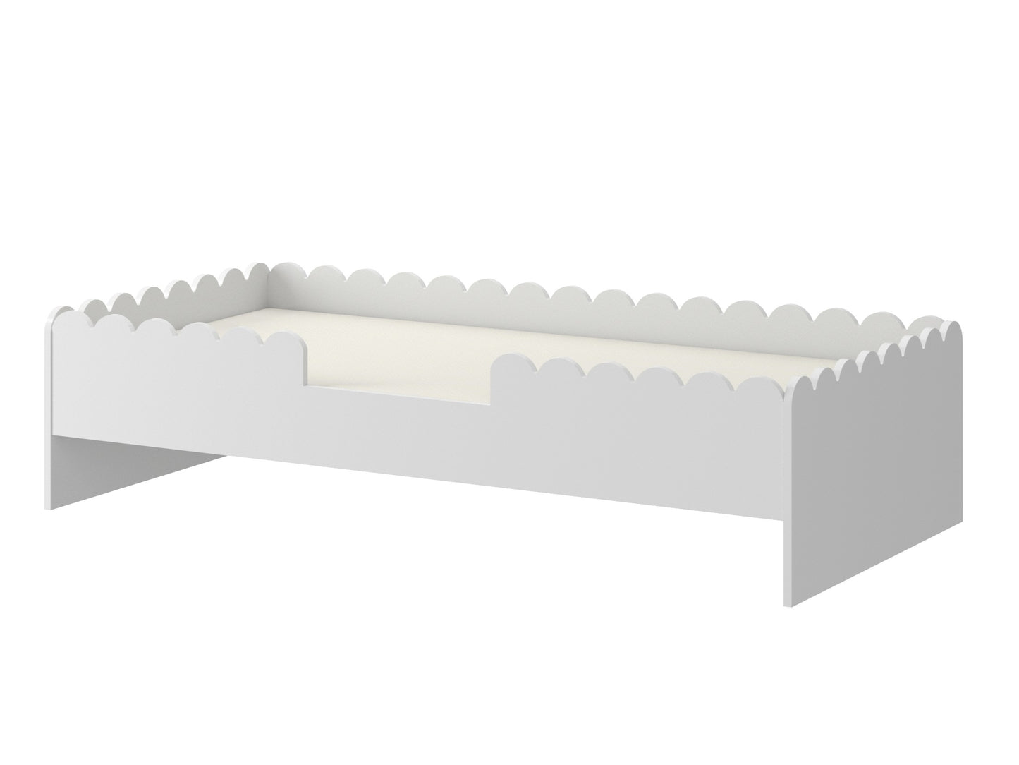 Detail of solid construction and smooth child-safe finish on Book Nook Montessori bed