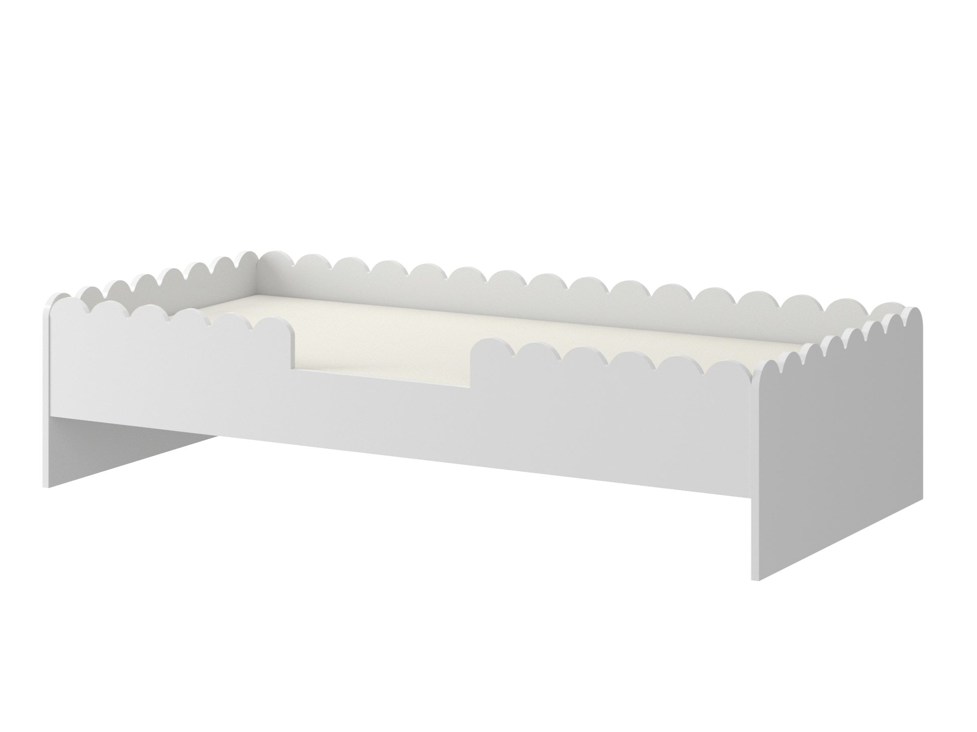 Detail of solid construction and smooth child-safe finish on Book Nook Montessori bed