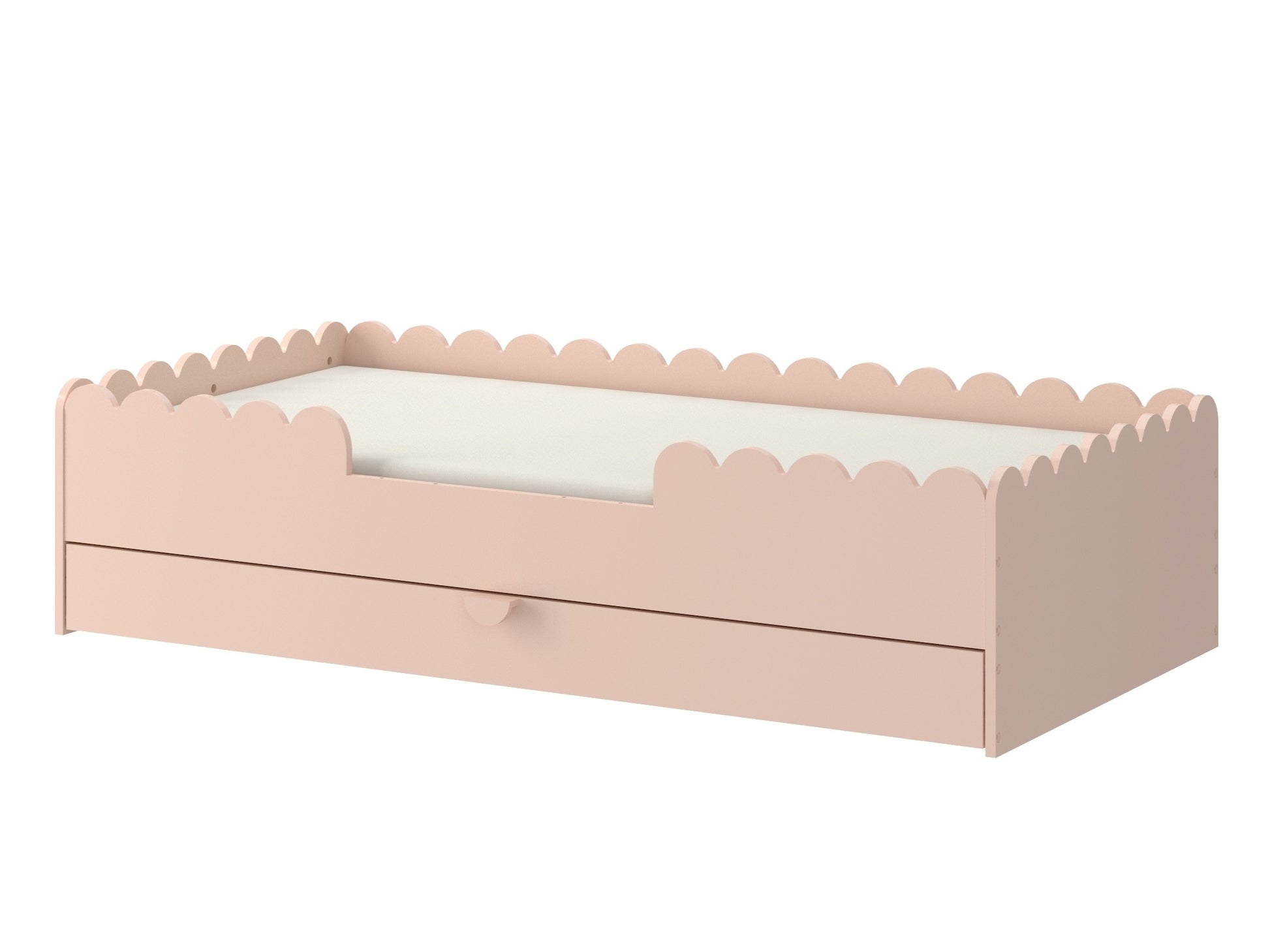 Montessori toddler bed 80x160 with removable front barriers and low floor design for independent access