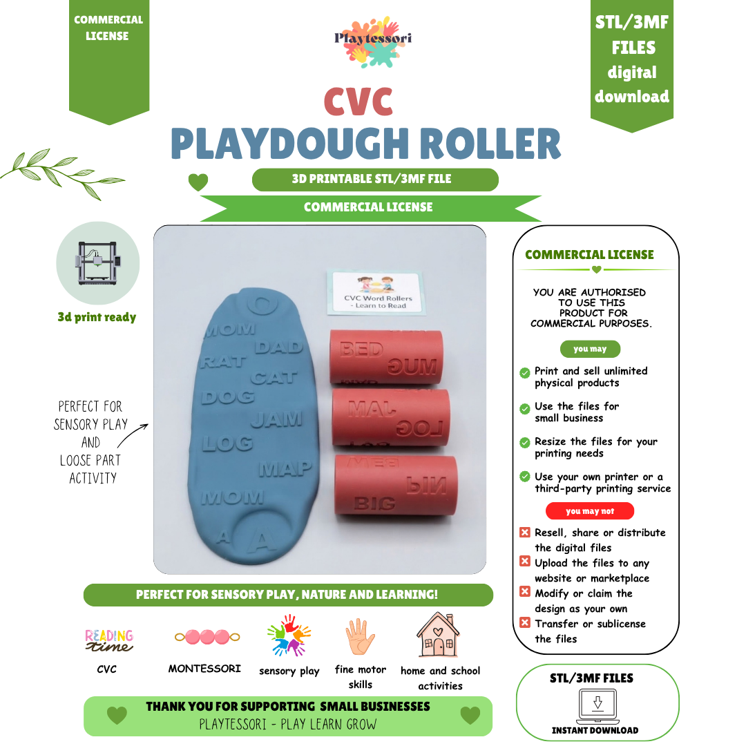 CVC Playdough Roller STL