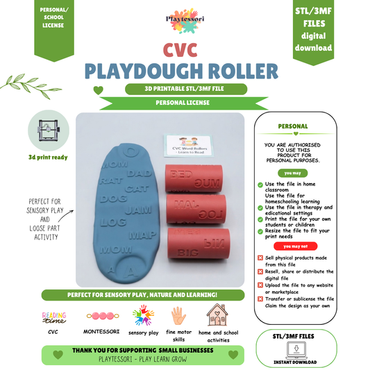 CVC Playdough Roller STL