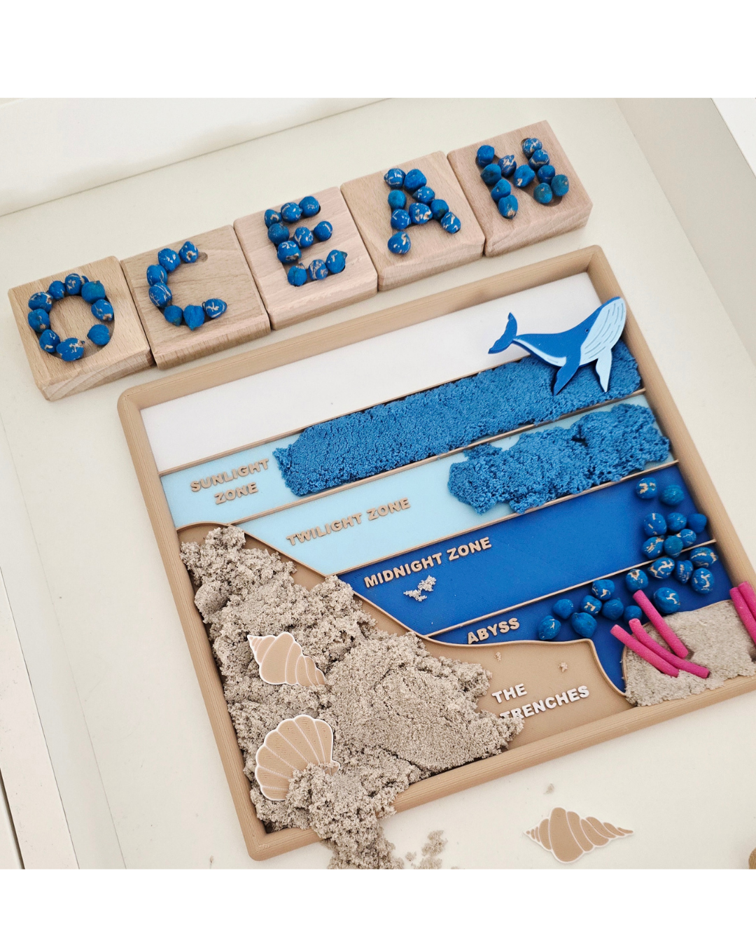 Ocean Zones Sensory Education Tray | Ocean Layers