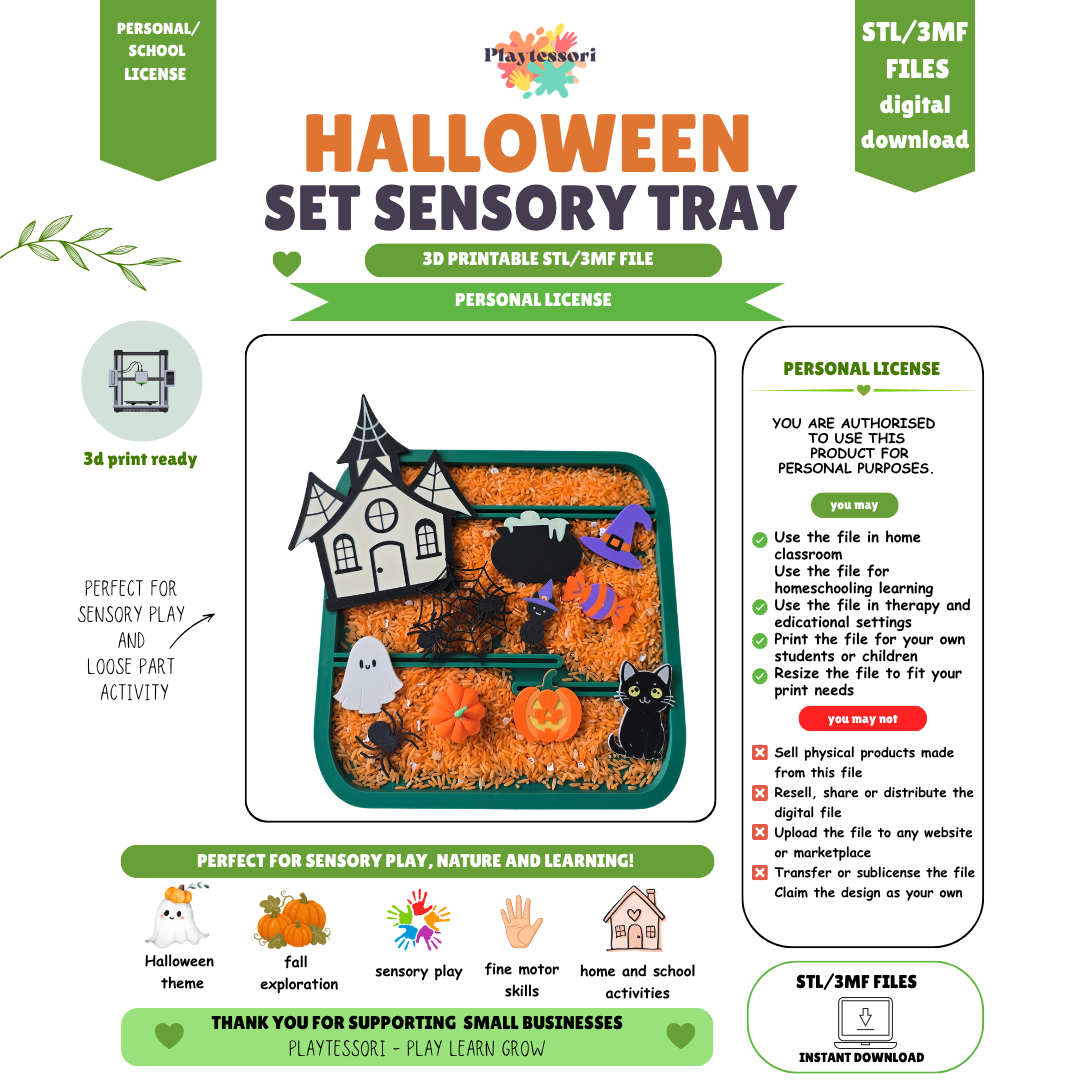 Halloween Small World Sensory Tray STL/3MF