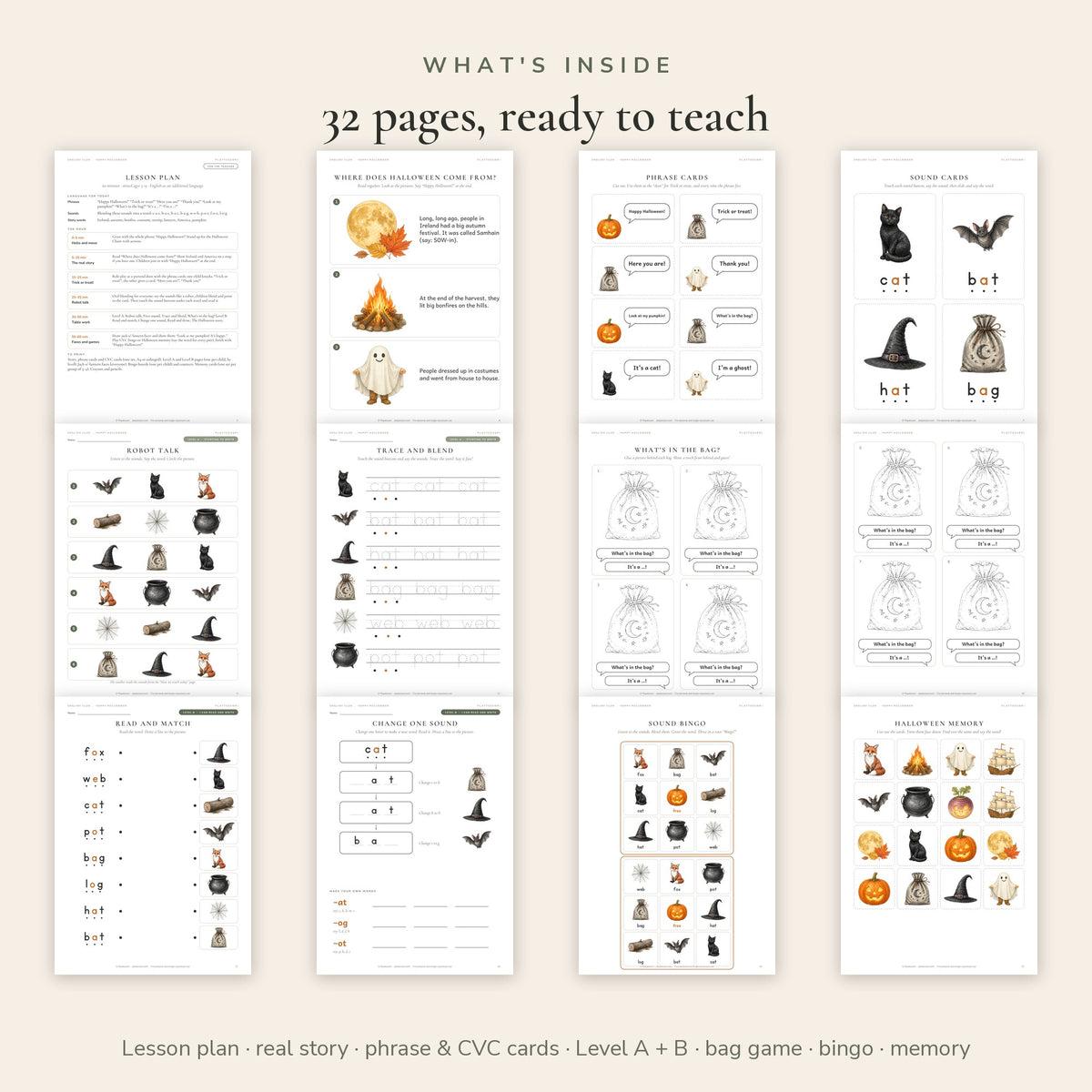 Halloween English Club – ESL Lesson Pack Printable (Ages 5–9)