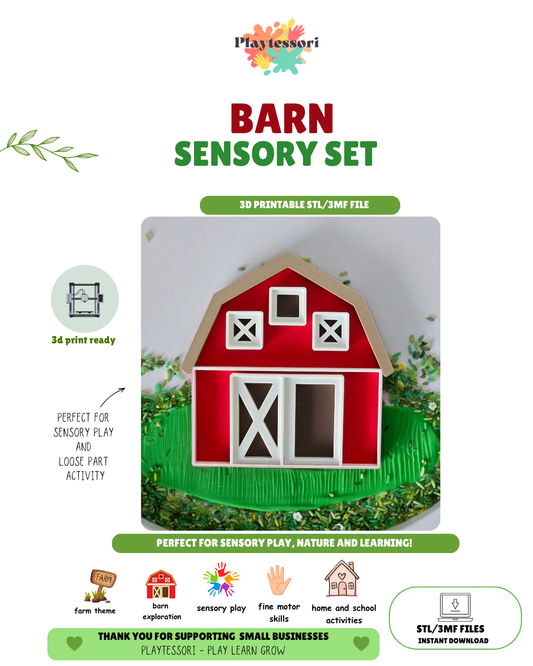 Barn Sensory Tray STL File – Playtessori