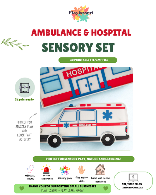 Ambulance Hospital Sensory Tray STL | 3D Print File