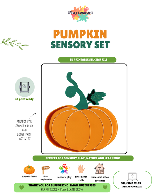 Pumpkin Sensory Tray STL File – Playtessori