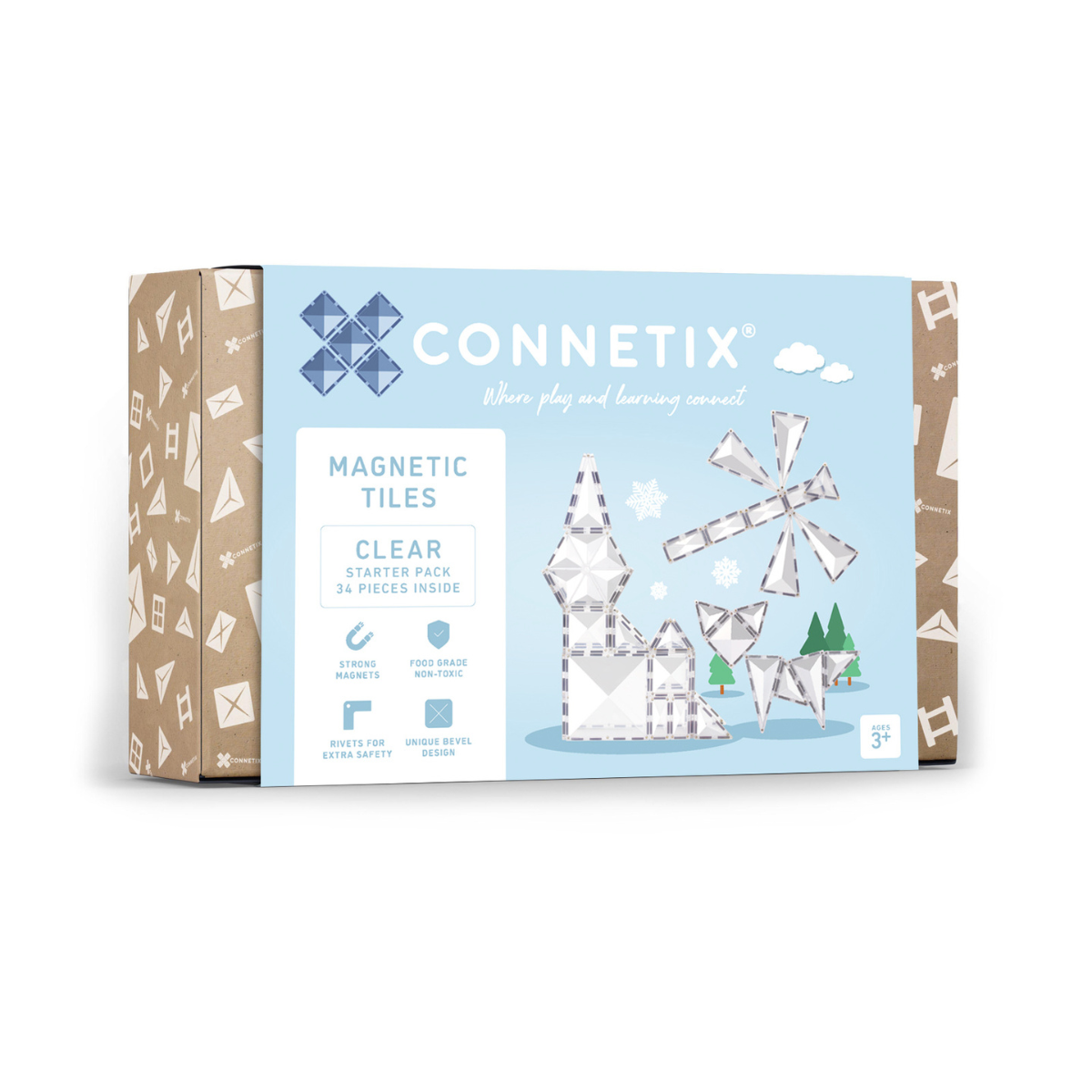 Clear Magnetic Tiles Starter Pack.- Connetix