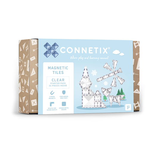 Clear Magnetic Tiles Starter Pack.- Connetix