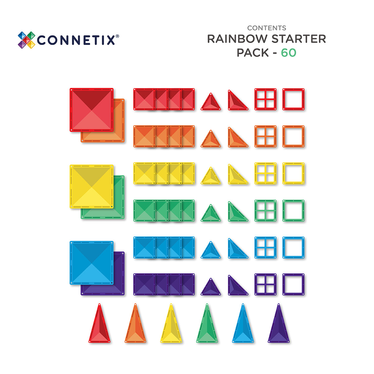 Rainbow Starter Pack 60 Piece | CONNETIX