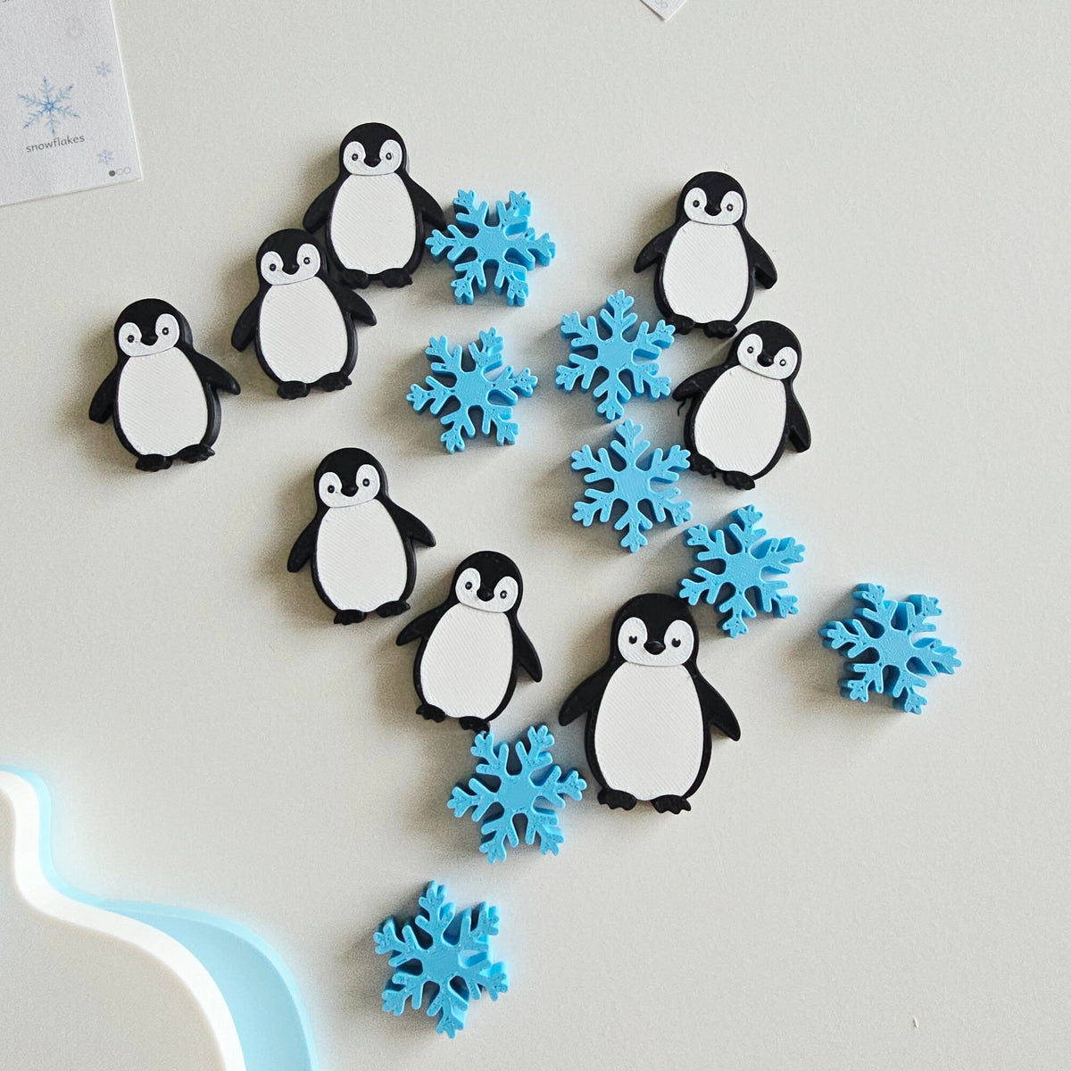Penguin and snowflake counters