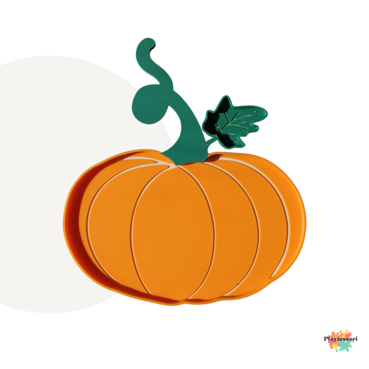 Pumpkin sensory play tray 20cm, 3D printed eco-friendly sorting tray with curly vine detail