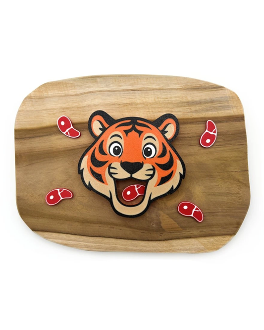 tiger feeding tray sensory play with meat counters fine motor activity toddler montessori toy